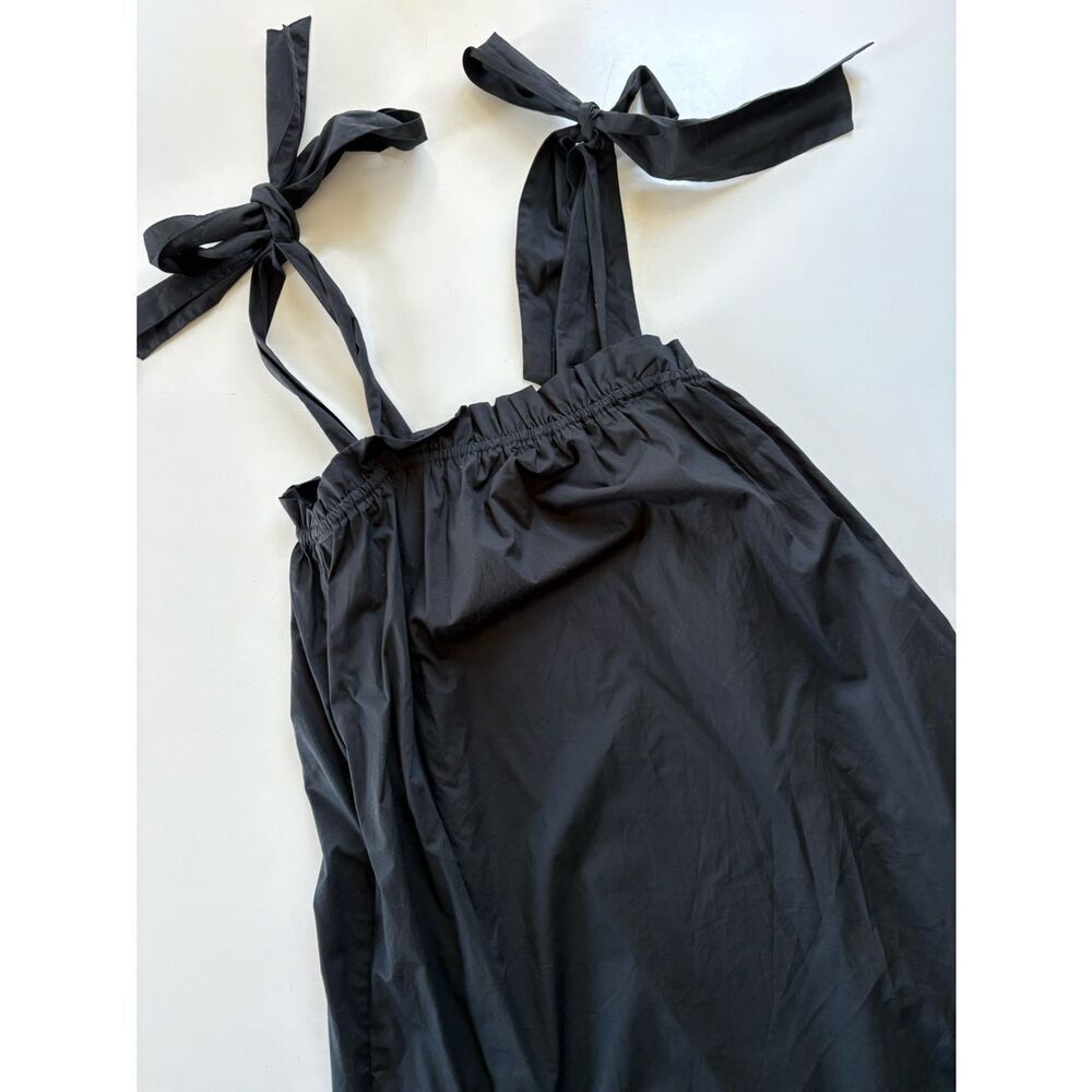 J.Crew *BLACK*βNWT Tie-shoulder cotton poplin dress medium